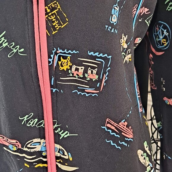 Koret Size Medium 80s Vintage Black Vacation/Travel Zip Jacket Pockets EUC - Picture 3 of 8